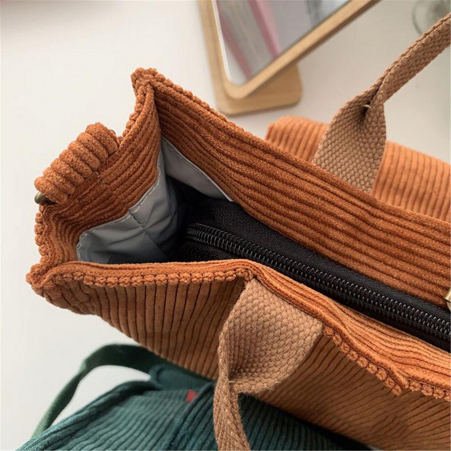 Only-bags.store Corduroy Tote Bag mit Magnetverschluss  