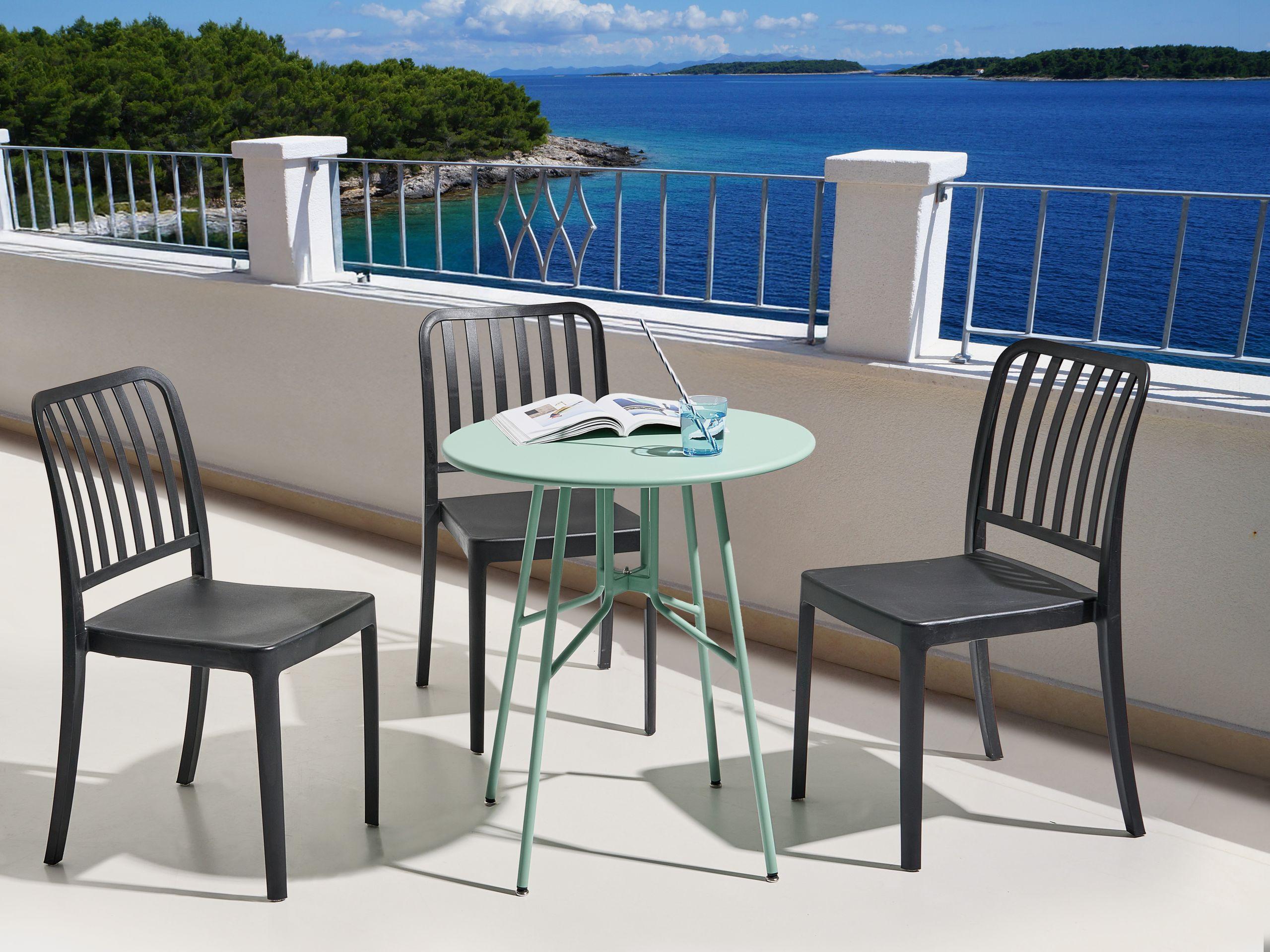 Beliani Table bistrot en Métal Traditionnel TALTAL  