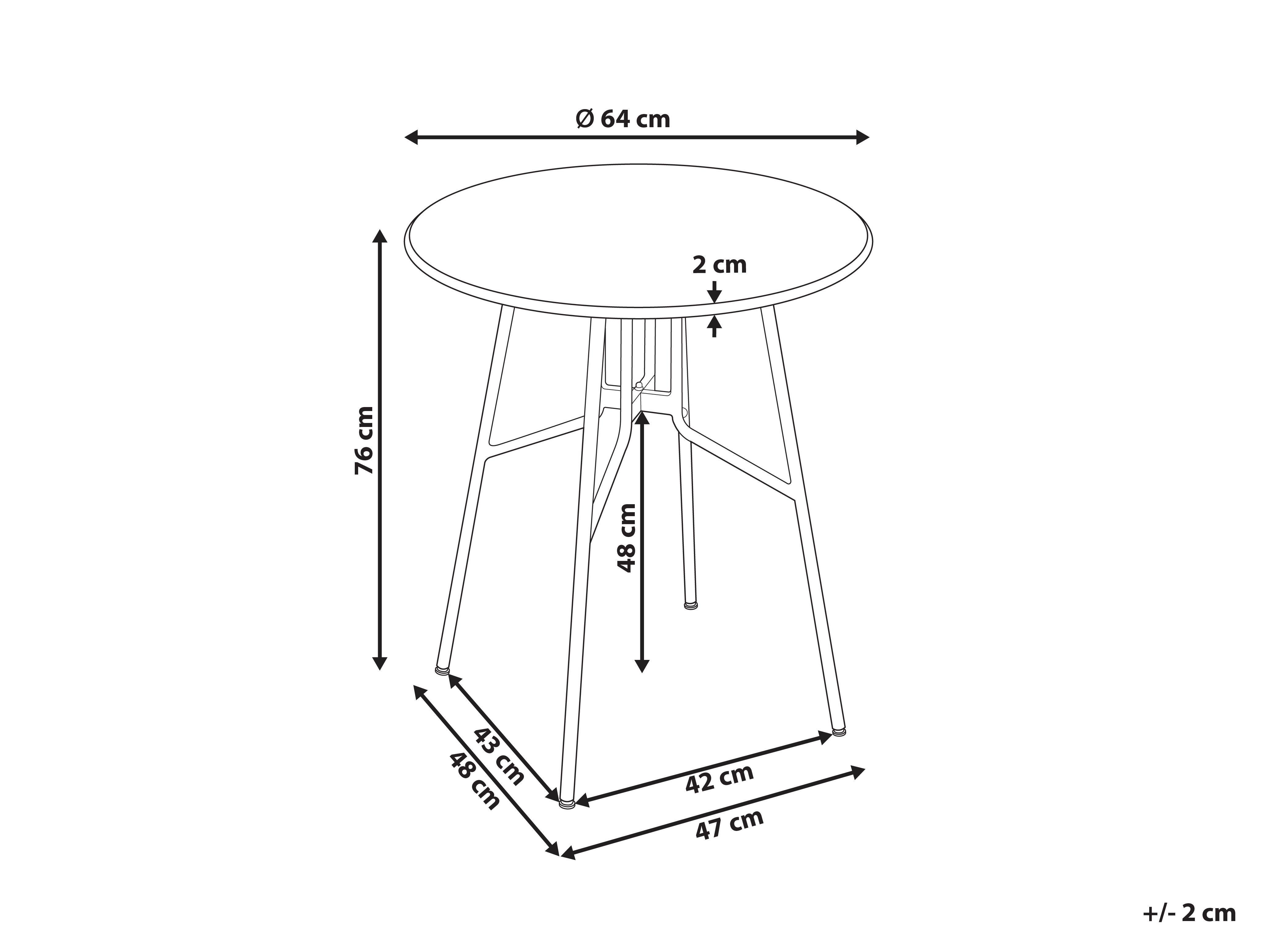 Beliani Table bistrot en Métal Traditionnel TALTAL  