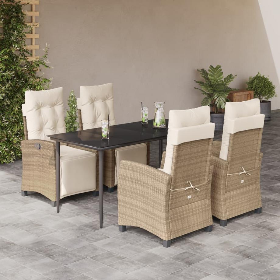VidaXL Ensemble à manger de jardin rotin synthétique  