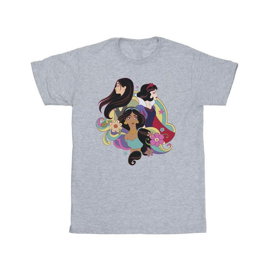 Disney Princesses T-Shirt Stampata a Maniche Corte  