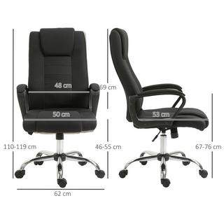 Northio Sedia Da Ufficio Sedia Da Computer Con Funzione Basculante Poggiatesta Ergonomica Girevole Regolabile In Altezza Lino Touch Nero 62 X 62 X 110-119 Cm  