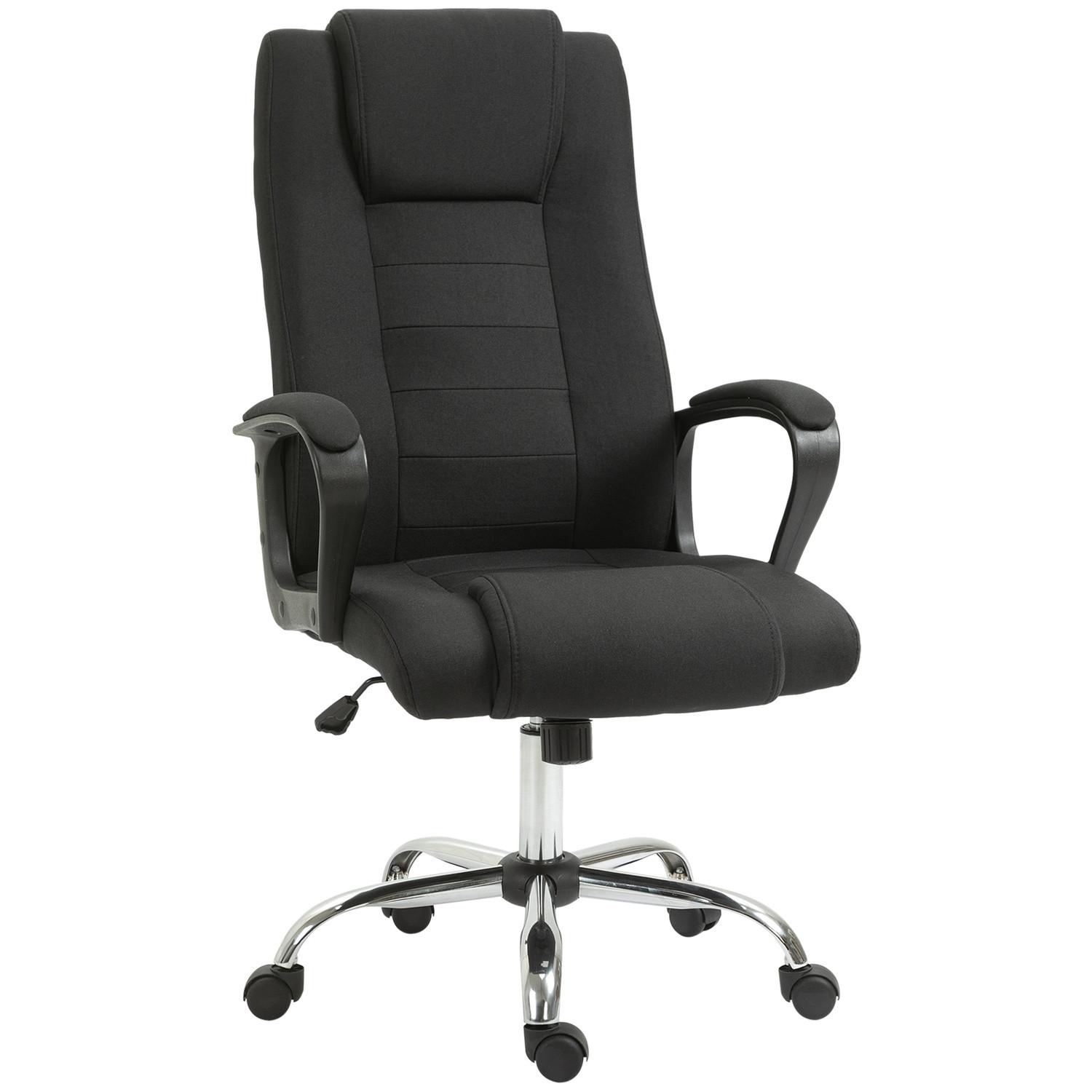 Northio Sedia Da Ufficio Sedia Da Computer Con Funzione Basculante Poggiatesta Ergonomica Girevole Regolabile In Altezza Lino Touch Nero 62 X 62 X 110-119 Cm  