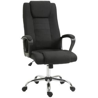 Northio Sedia Da Ufficio Sedia Da Computer Con Funzione Basculante Poggiatesta Ergonomica Girevole Regolabile In Altezza Lino Touch Nero 62 X 62 X 110-119 Cm  