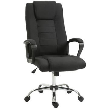 Bürostuhl Computerstuhl Mit Wippenfunktion Kopfstütze Ergonomisch Drehbar Höhenverstellbar Leinen-Touch Schwarz 62 X 62 X 110-119 Cm
