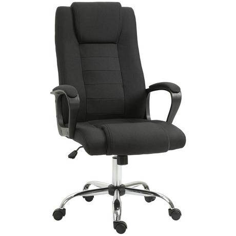 Northio Sedia Da Ufficio Sedia Da Computer Con Funzione Basculante Poggiatesta Ergonomica Girevole Regolabile In Altezza Lino Touch Nero 62 X 62 X 110-119 Cm  