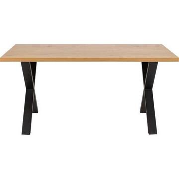 Tavolo da pranzo Edmont melaminico rovere selvatico gambe a X 160x90