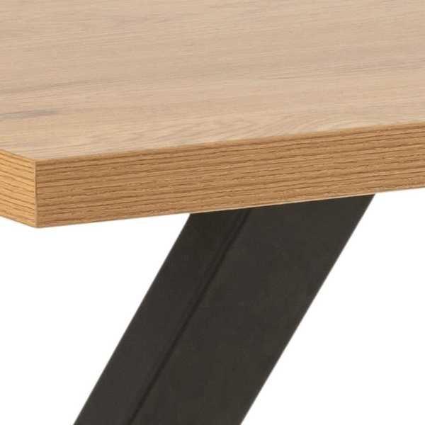 mutoni Tavolo da pranzo Edmont melaminico rovere selvatico gambe a X 160x90  