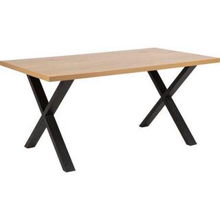 mutoni Table à manger Edmont mélaminé pieds chêne sauvage forme X 160x90  