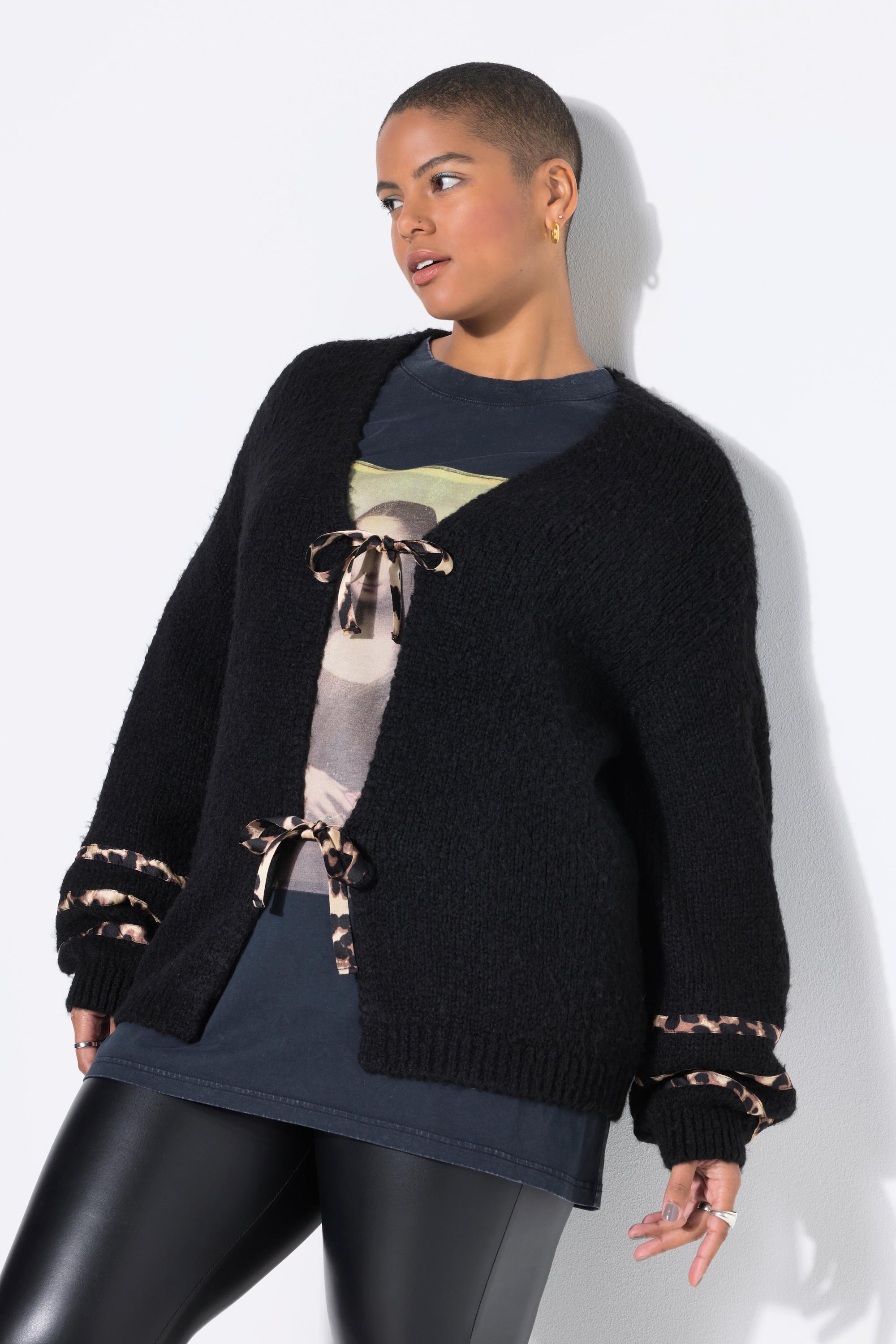 Studio Untold Cardigan Oversize Nœuds Motif Léopard  