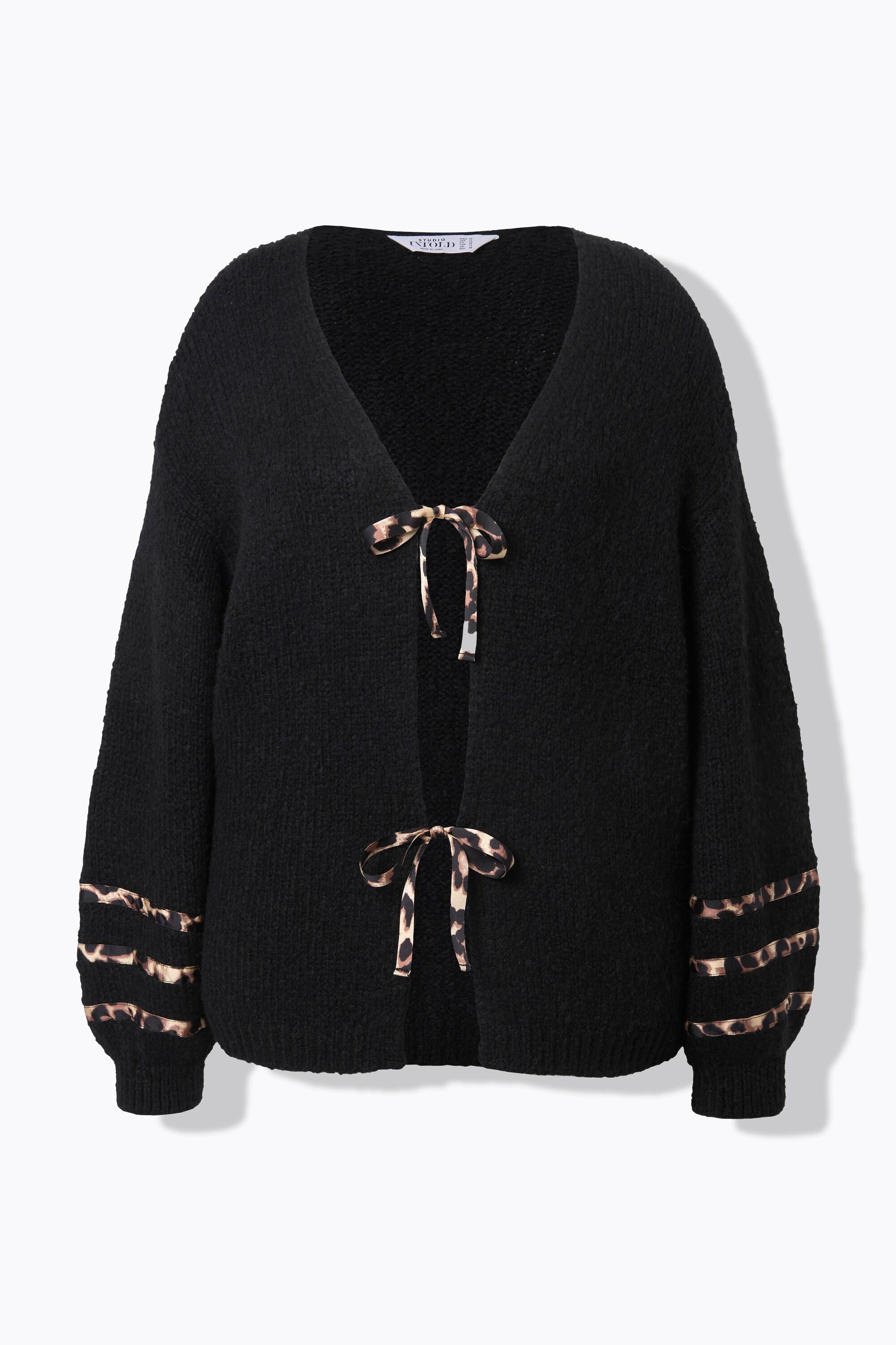 Studio Untold Cardigan Oversize Nœuds Motif Léopard  