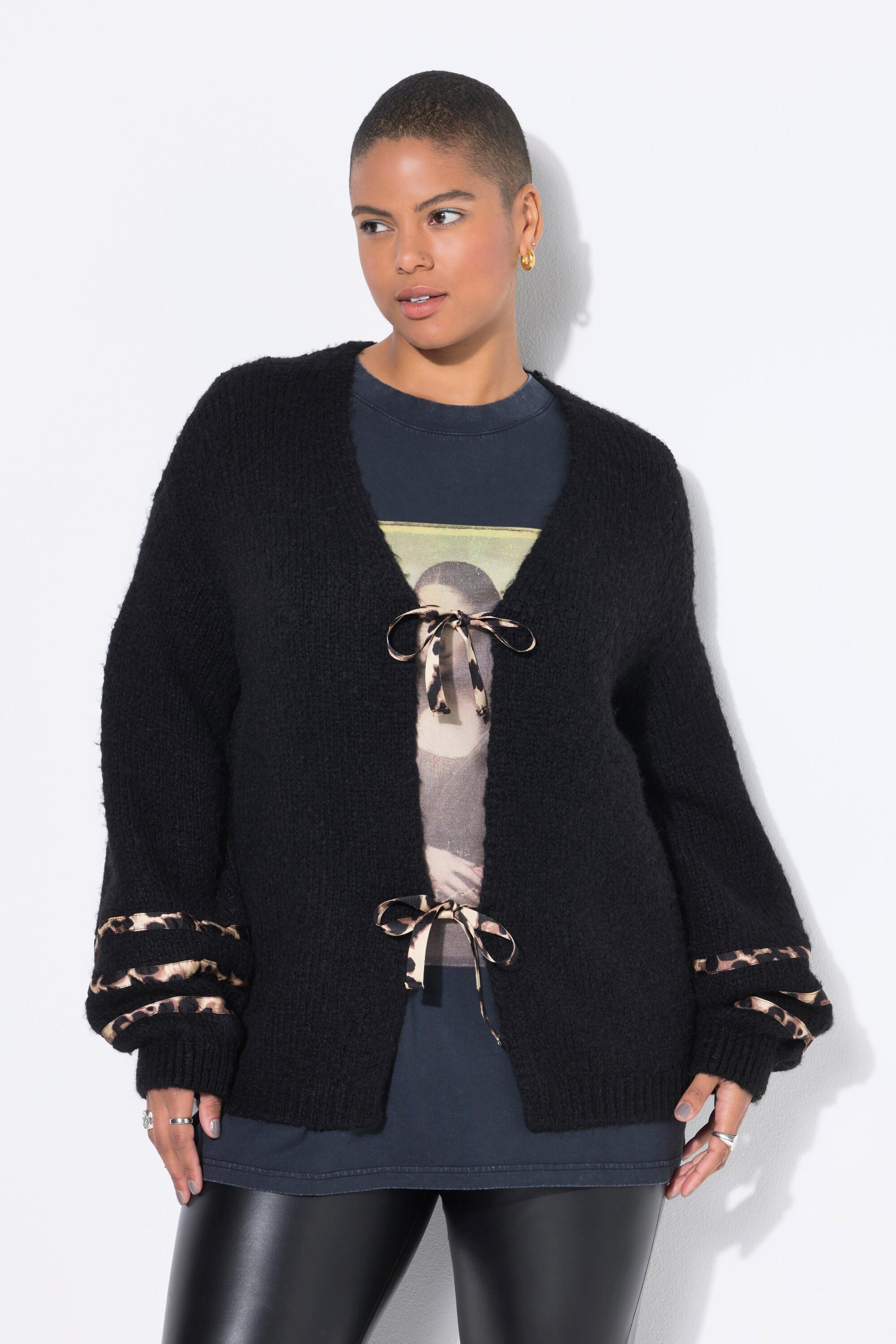 Studio Untold Cardigan Oversize Nœuds Motif Léopard  