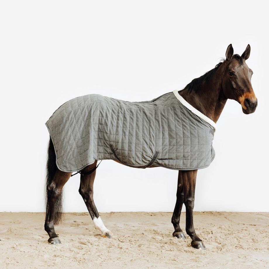 FOUGANZA  Chemise polaire chaude CONFORT équitation cheval et poney - Grise 