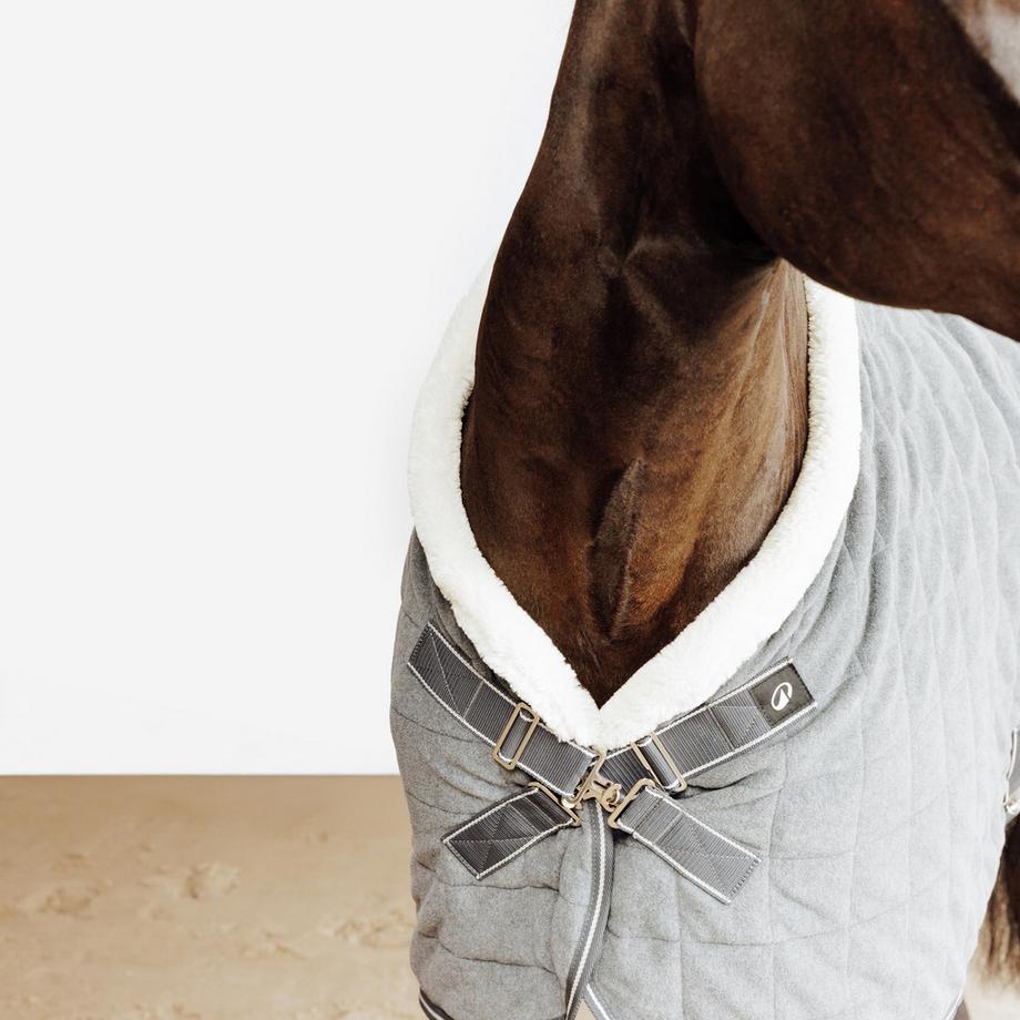 FOUGANZA  Chemise polaire chaude CONFORT équitation cheval et poney - Grise 