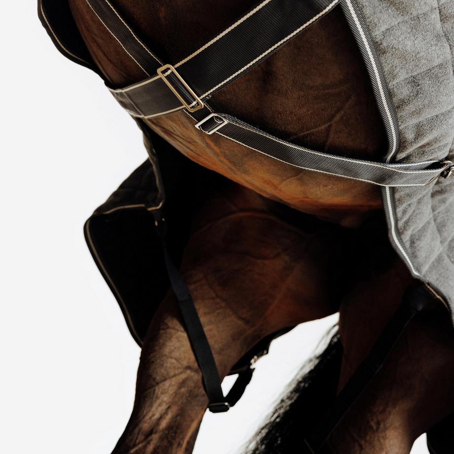 FOUGANZA  Chemise polaire chaude CONFORT équitation cheval et poney - Grise 