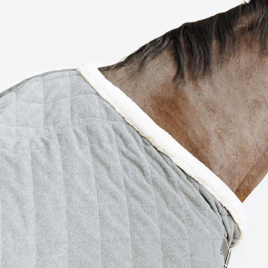 FOUGANZA  Chemise polaire chaude CONFORT équitation cheval et poney - Grise 
