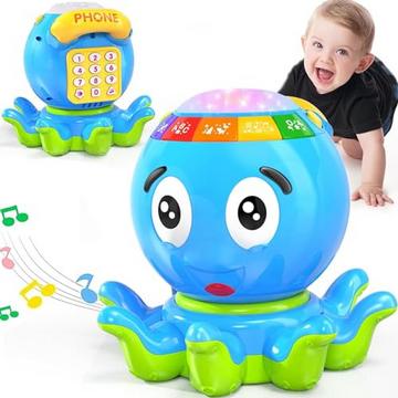 Jouet bébé pieuvre rampante avec lumière et musique jouet pour enfants