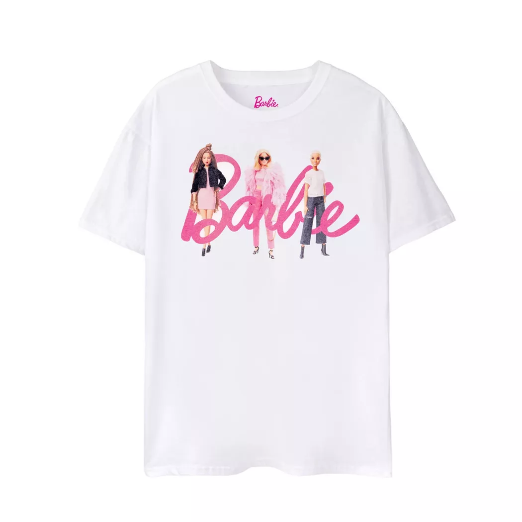 Barbie - TShirt Logo, für Damen, Weiss, Größe XXL