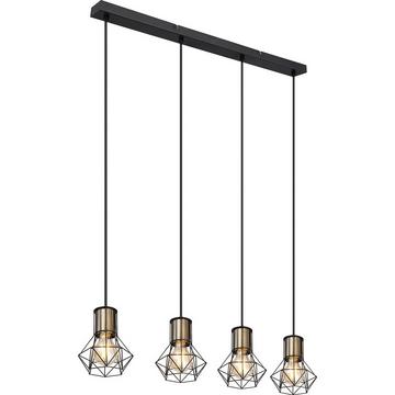 Lampe à suspension Priska métal noir mat 4xE27