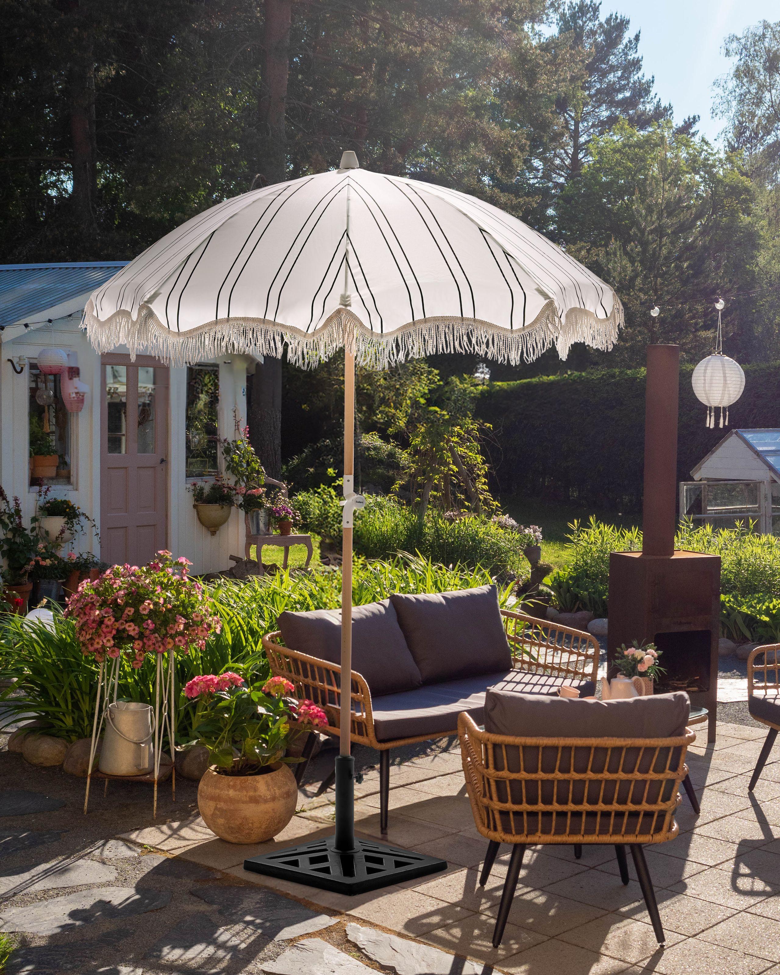 Beliani Sonnenschirm aus Stoff Retro MONDELLO  