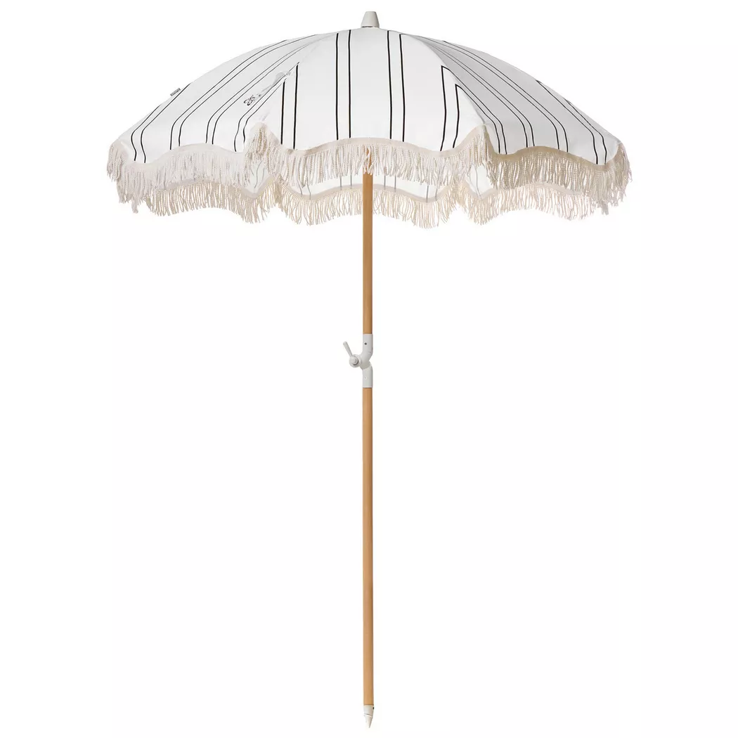 Beliani - Sonnenschirm aus Stoff Mediterran MONDELLO, One Size, Weiss Bunt