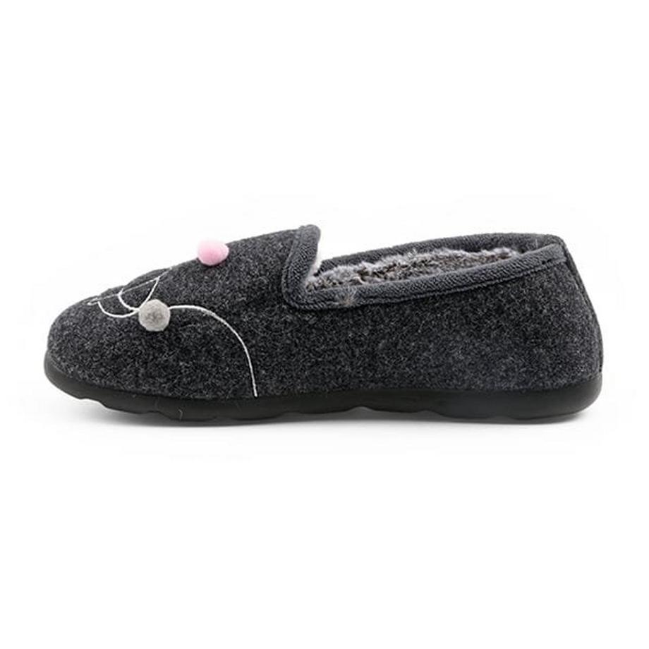 isotoner Filz Pantoffeln mit Pompons  