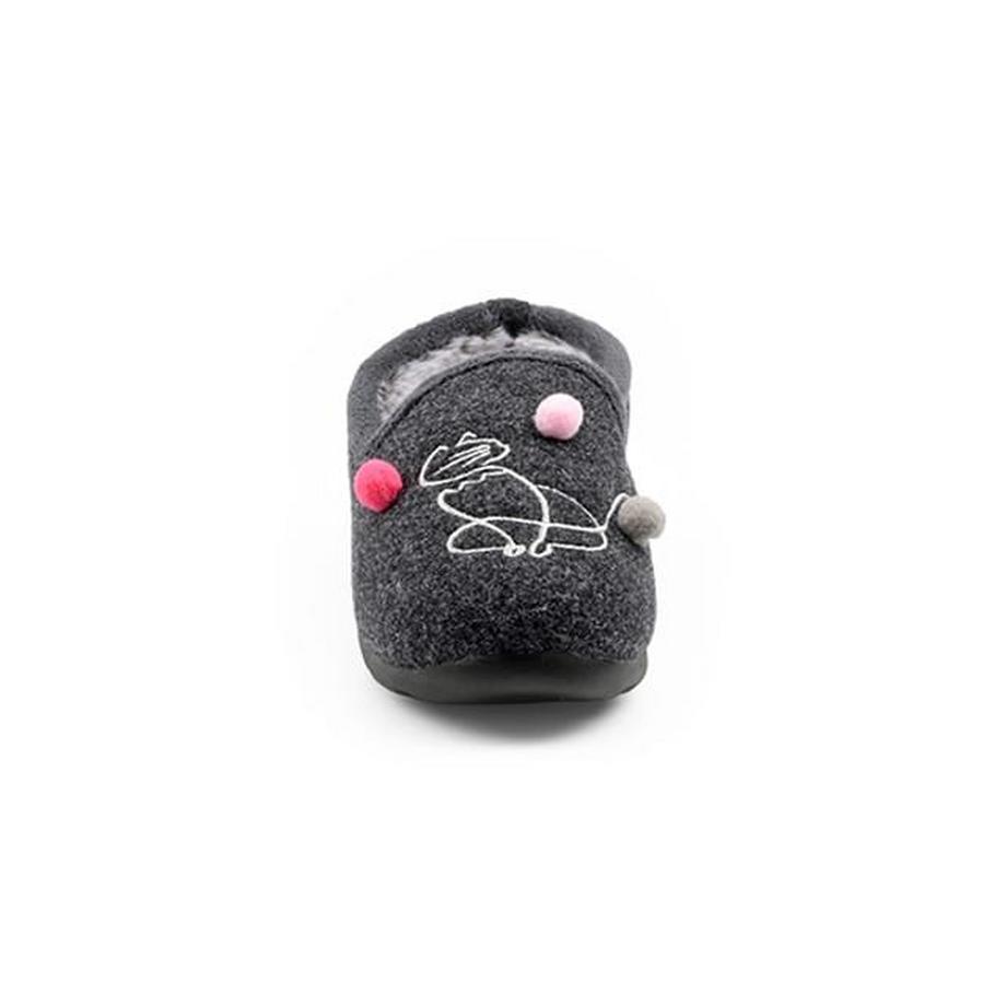 isotoner Filz Pantoffeln mit Pompons  