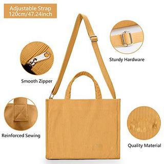 Only-bags.store Cordtasche Umhängetasche mit Reissverschluss Handtasche Shopper  