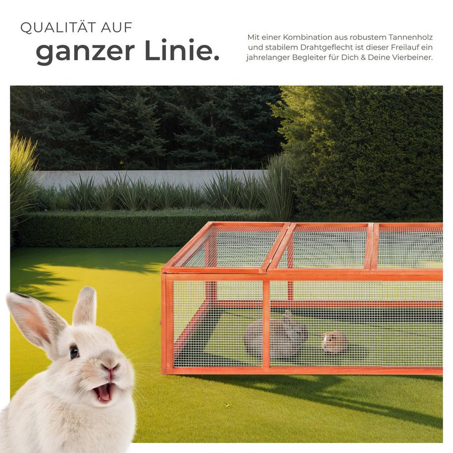 Tectake  Hasenstall Mandy aus Holz mit 2 Dachöffnungen 