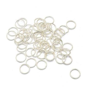 Anneaux à cheveux 50 pcs - argent