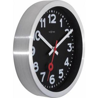 NeXtime Wanduhr Station Schwarz 35cm Durchmesser 35 x 4.5 cm  