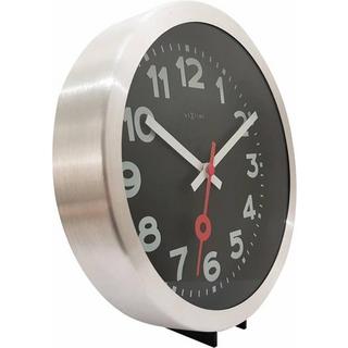 NeXtime Wanduhr Station Schwarz 35cm Durchmesser 35 x 4.5 cm  