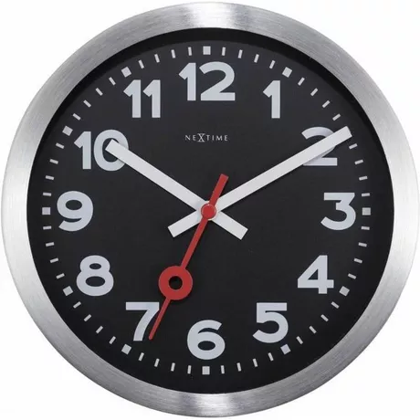 NeXtime Wanduhr Station Ø 35 cm Schwarz  