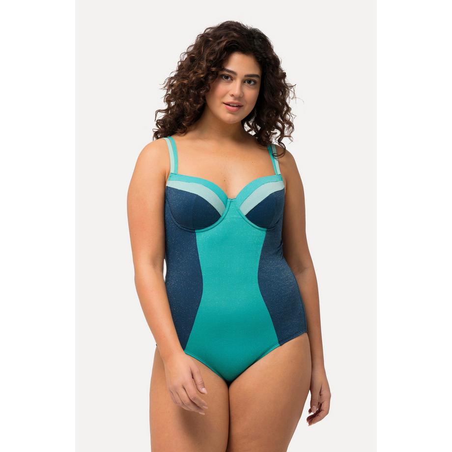 Ulla Popken Costume da bagno glitterato coppe morbide ferretto  