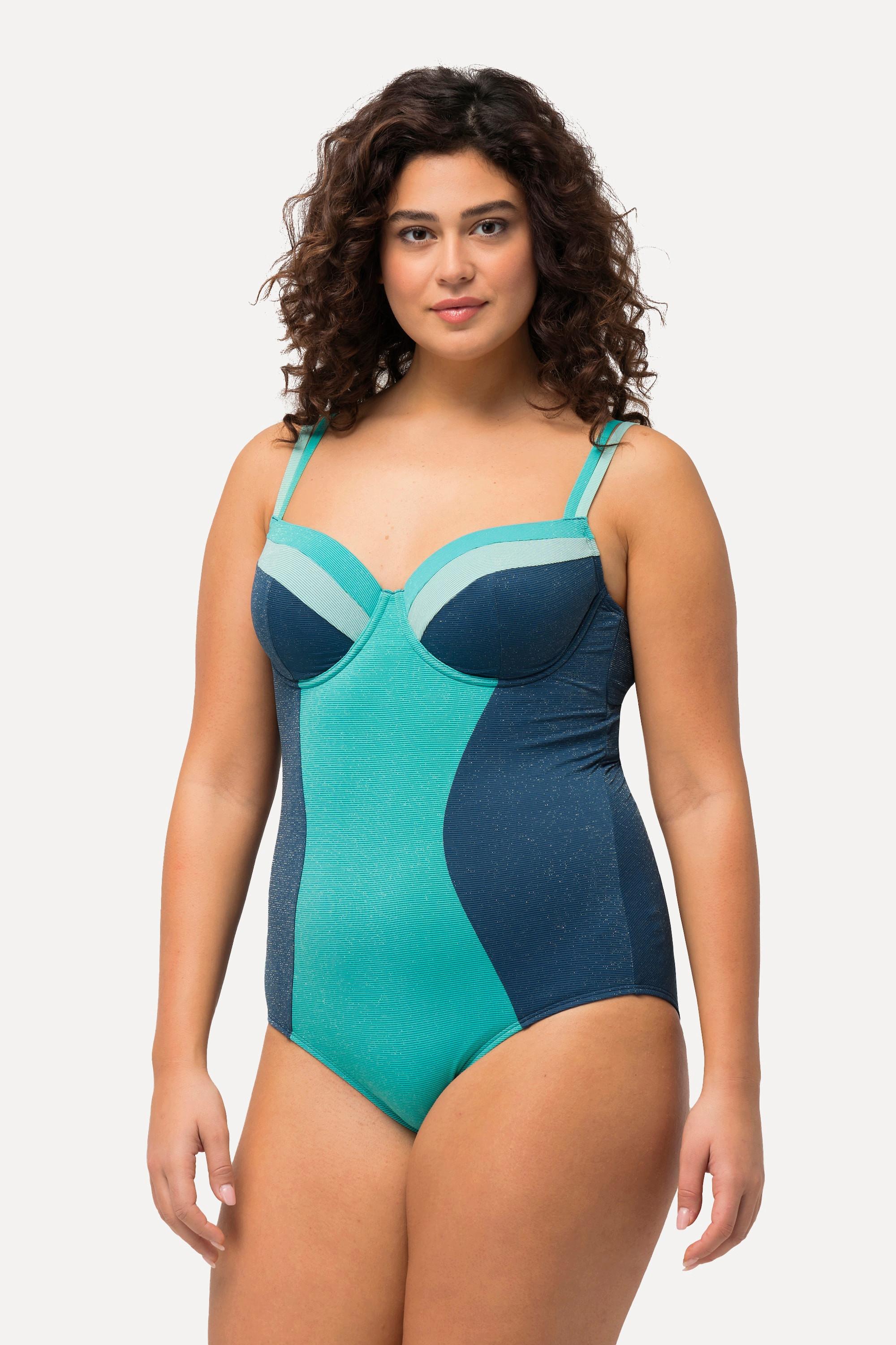 Ulla Popken Maillot de bain à paillettes bonnets souples armatures  