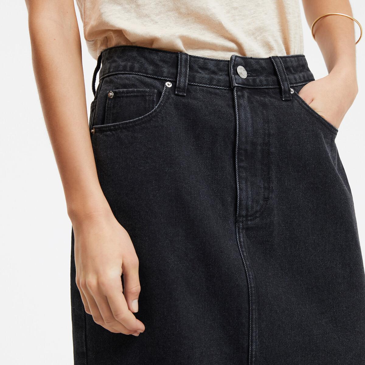 La Redoute Collections Gerader Denim Midirock  