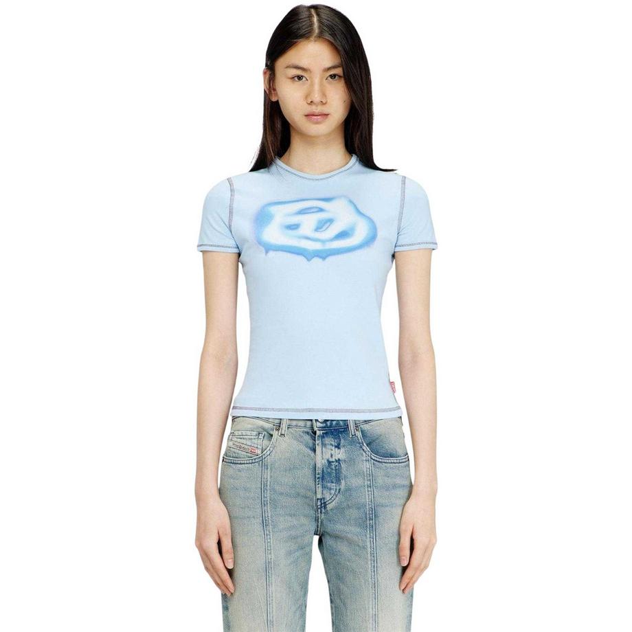 DIESEL Logo Glow Grafikdruck T-Shirt  