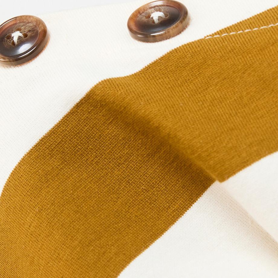 La Redoute Collections Gestreiftes langes Kleid mit Schulterknöpfen und kurzen Ärmeln  