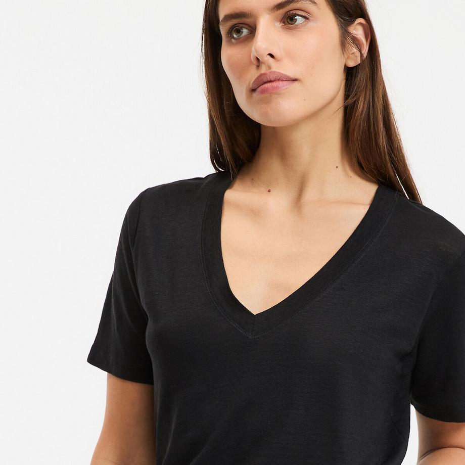 La Redoute Collections V-Ausschnitt Kurzarm T-Shirt  