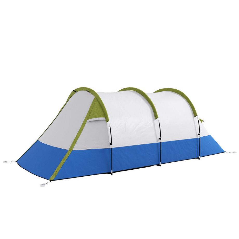 Tente de camping, tente tunnel pour 3 personnes, avec crochets lumineux, auvent, 2 pièces, tente familiale coupe-vent avec sac de transport, tente escamotable hydrofuge 2000 mm pour camping, jardin, vert |