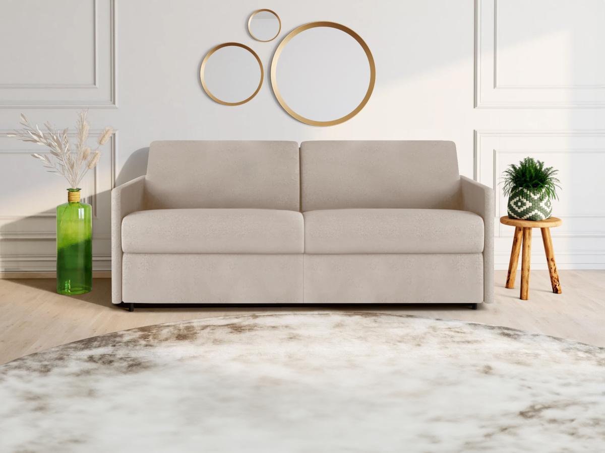 Vente-unique Schlafsofa 4Sitzer Stoff Liegefläche Matratzen CALIFE  