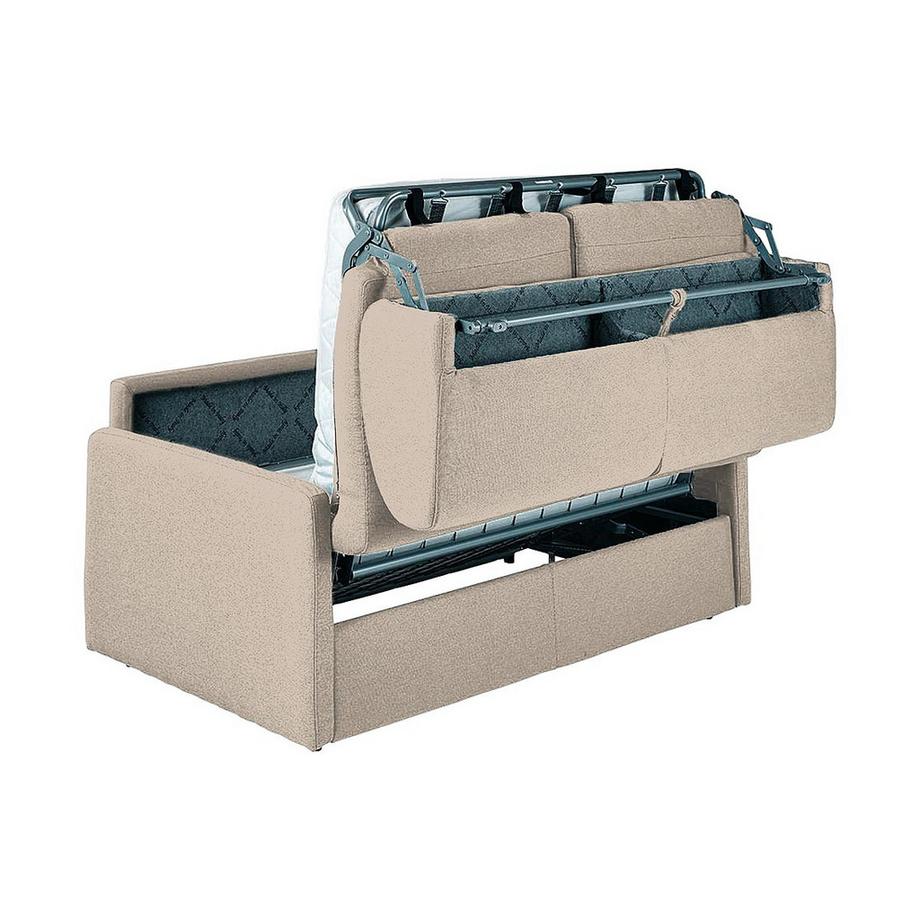 Vente-unique Canapé 4 places conible express en tissu CALIFE Crème CouchageMatelas  