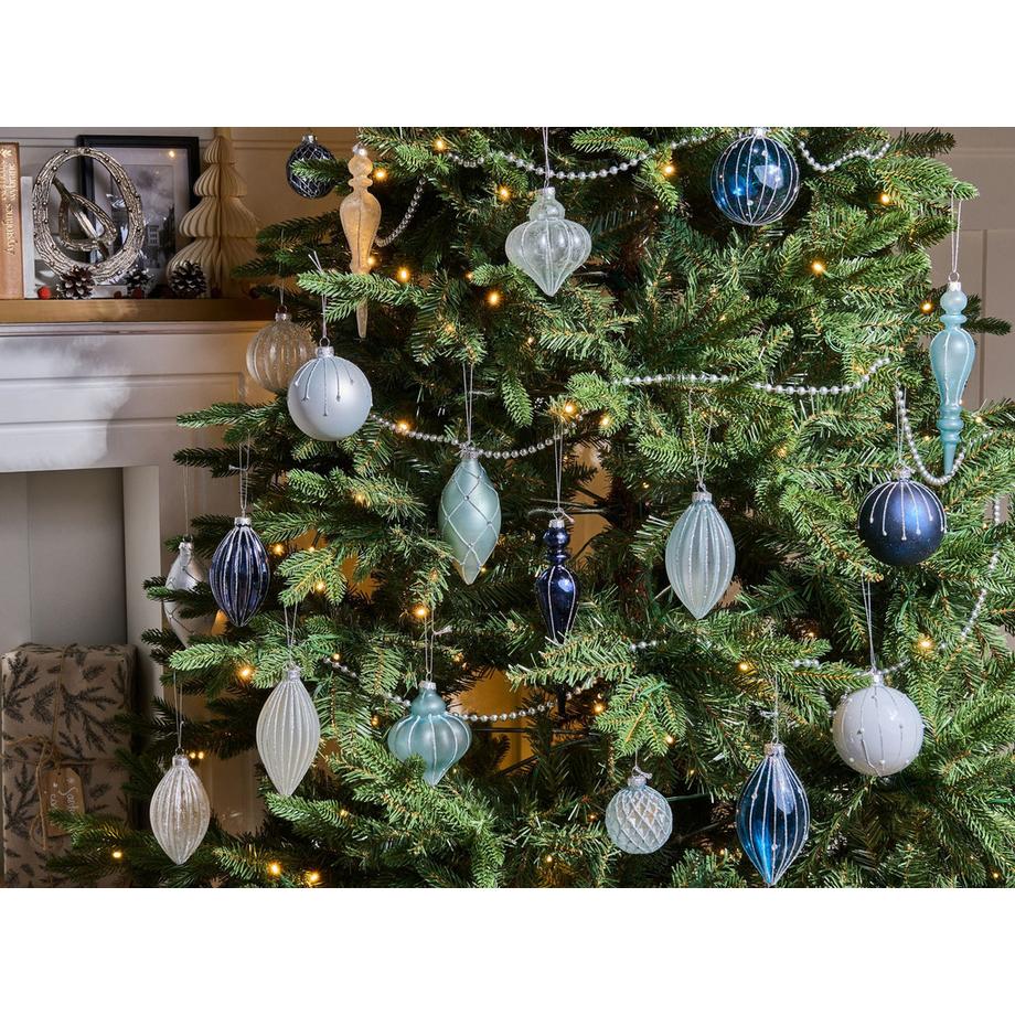 Beliani Lot de 35 boules en Verre Glamour SNOWFALL  