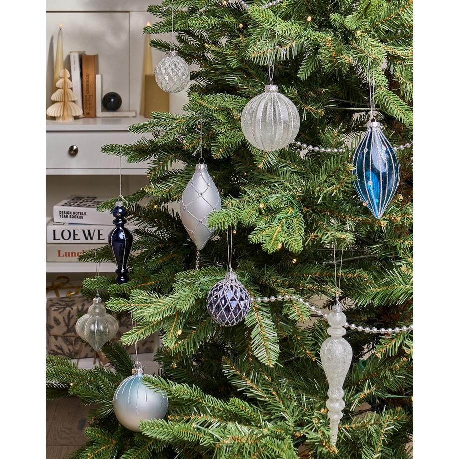 Beliani Lot de 35 boules en Verre Glamour SNOWFALL  