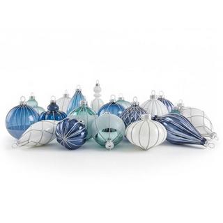 Beliani Set di 35 palline decorative en Vetro Glamour SNOWFALL  