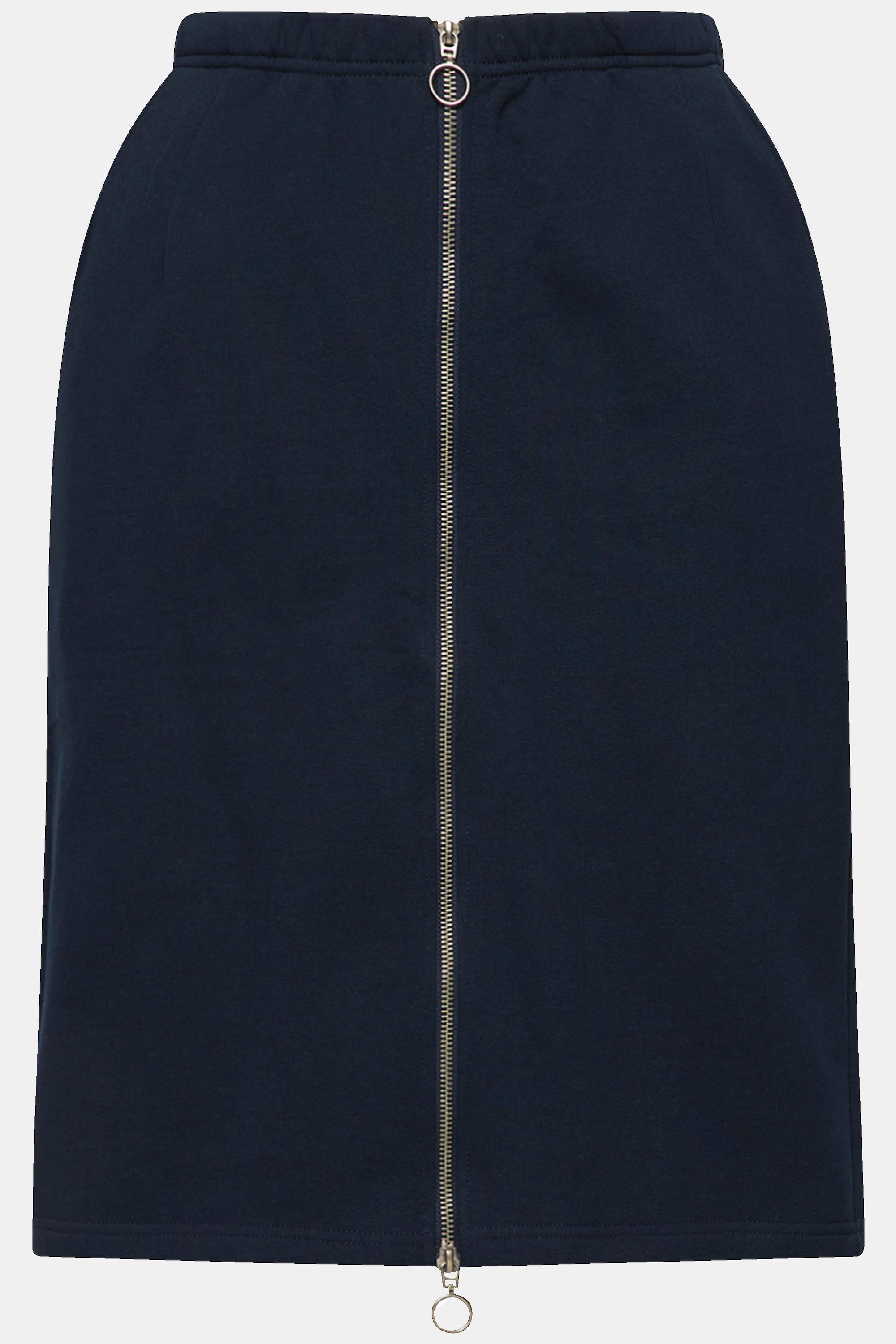 Ulla Popken Gonna di felpa con cerniera e tasche  