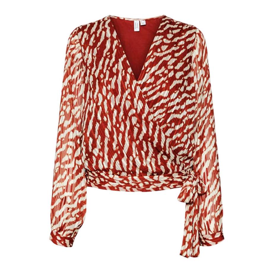 Maglia A Portafoglio Stampa Animale Scollo A V