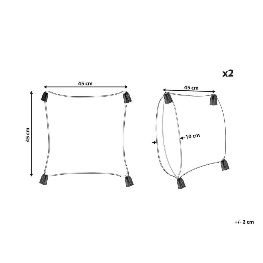 Beliani Set di 2 cuscini en Cotone Moderno TILIA  
