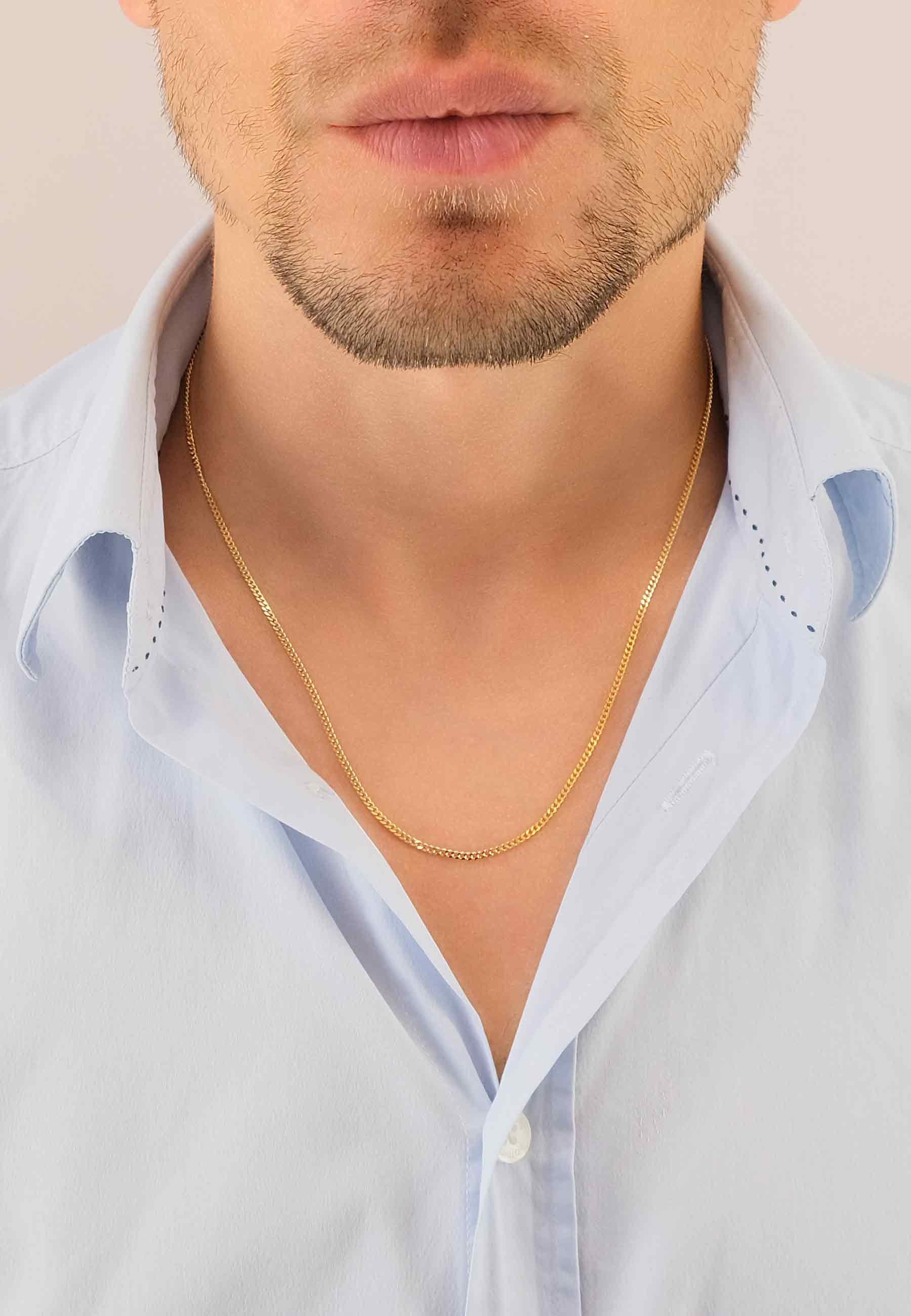 MUAU Schmuck  Collier Panzer Gelbgold 375, 1.7mm, 55cm 