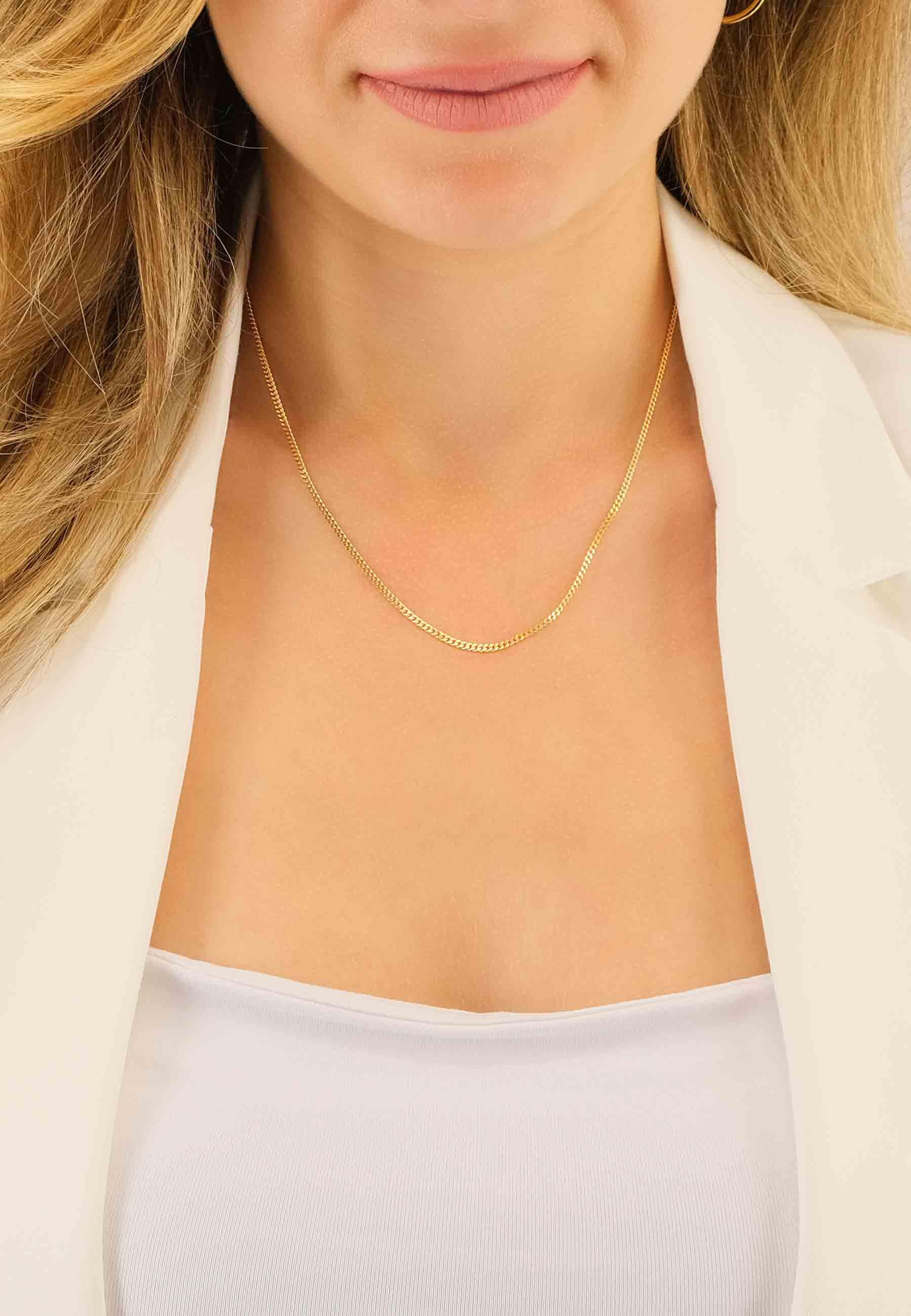 MUAU Schmuck  Collier Panzer Gelbgold 375, 1.7mm, 55cm 